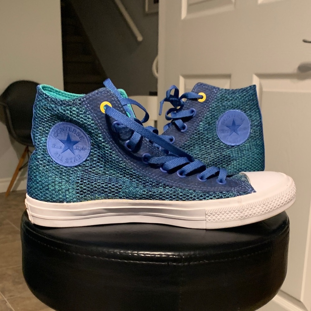 Converse Textured Blue and Green High-Tops